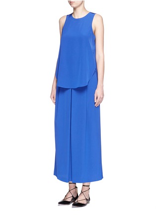Figure View - Click To Enlarge - TIBI - Inverted pleat cropped silk culottes
