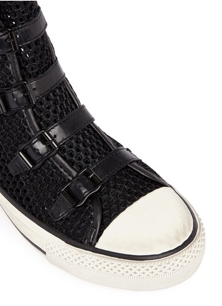 Detail View - Click To Enlarge - ASH - 'Vanessa' leather strap mesh high top sneakers