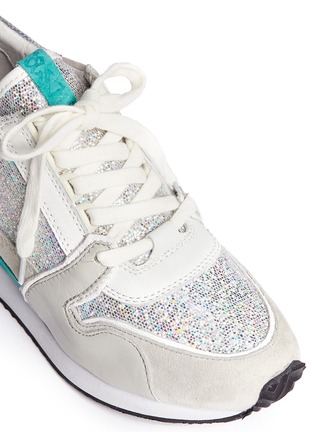 Detail View - Click To Enlarge - ASH - 'Dean' glitter suede wedge sneakers