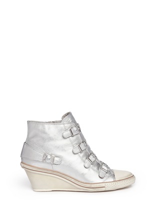 Main View - Click To Enlarge - ASH - 'Genial' metallic leather strap sneakers