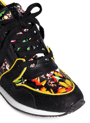Detail View - Click To Enlarge - ASH - 'Drug' floral print leather wedge sneakers