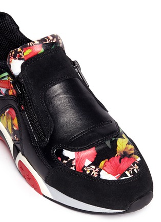 Detail View - Click To Enlarge - ASH - 'Hop' floral panel leather sneakers