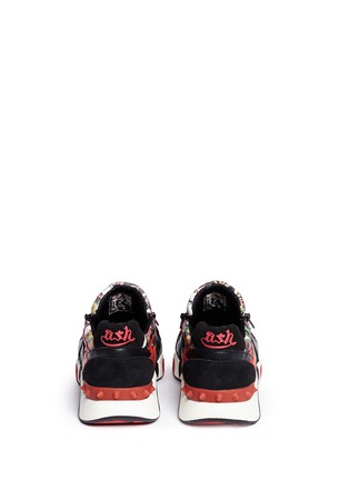 Back View - Click To Enlarge - ASH - 'Hop' floral panel leather sneakers
