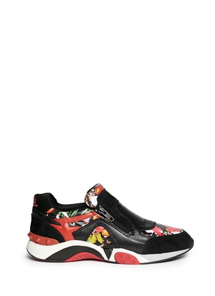 Main View - Click To Enlarge - ASH - 'Hop' floral panel leather sneakers