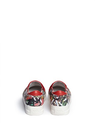 Back View - Click To Enlarge - ASH - 'Jungle' floral print leather skate slip-ons