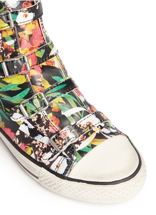 Detail View - Click To Enlarge - ASH - 'Virgin' floral print leather high top sneakers
