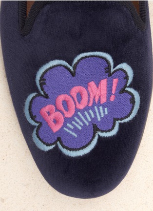 Detail View - Click To Enlarge - STUBBS & WOOTTON - 'Boom Pow' velvet slip-ons