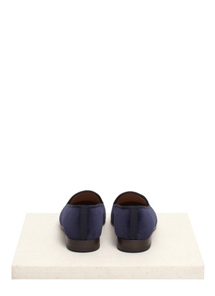 Back View - Click To Enlarge - STUBBS & WOOTTON - 'Boom Pow' velvet slip-ons