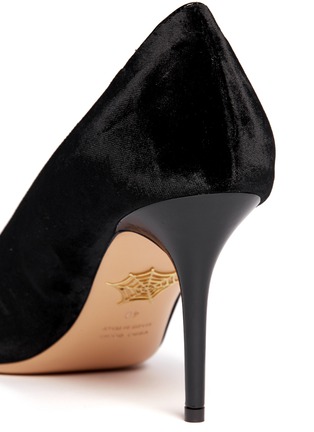 Detail View - Click To Enlarge - CHARLOTTE OLYMPIA - Kitty velvet pumps
