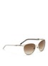 Figure View - Click To Enlarge - GUCCI - Twist temple two-tone metal sunglasses