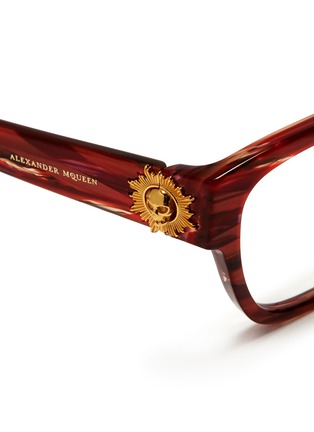 Detail View - Click To Enlarge - ALEXANDER MCQUEEN - Sunray skull squared cat-eye plastic optical glasses