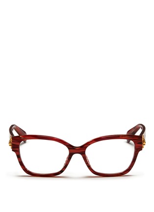Main View - Click To Enlarge - ALEXANDER MCQUEEN - Sunray skull squared cat-eye plastic optical glasses