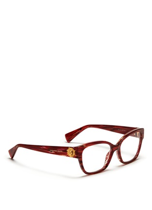Figure View - Click To Enlarge - ALEXANDER MCQUEEN - Sunray skull squared cat-eye plastic optical glasses