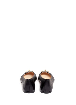 Back View - Click To Enlarge - 73426 - Spike metallic toe-cap leather ballerina flats