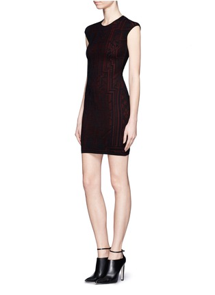 Figure View - Click To Enlarge - RVN - 'Tron' lace jacquard body-con dress