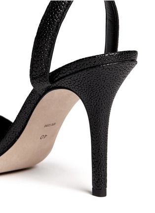 Detail View - Click To Enlarge - ALEXANDER WANG - 'Lovisa' stingray-embossed ankle strap pumps