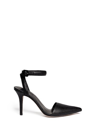 Main View - Click To Enlarge - ALEXANDER WANG - 'Lovisa' stingray-embossed ankle strap pumps