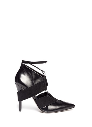 Main View - Click To Enlarge - ALEXANDER WANG - Mila cutout lace-up ankle booties