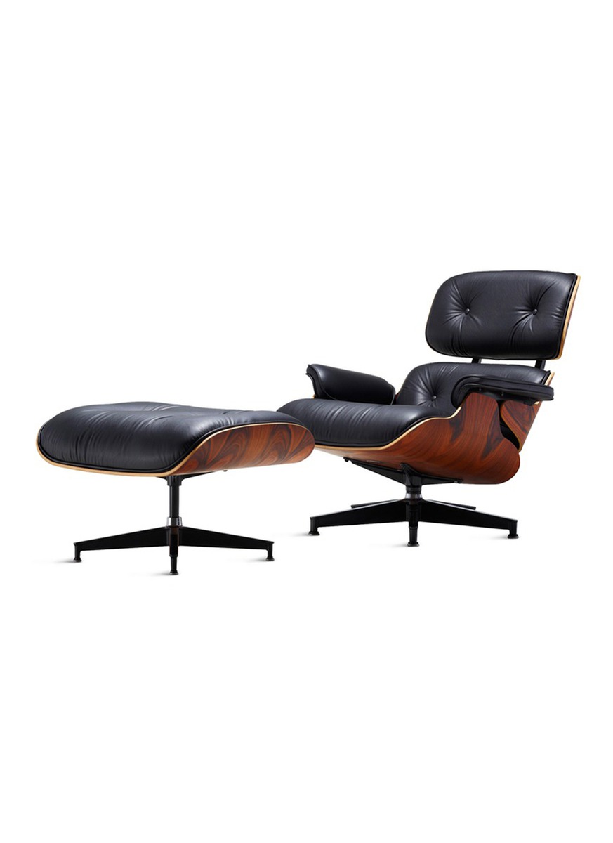 Herman Miller Eames Leather Walnut Wood Lounge Chair And Ottoman Main View To Enlarge Herman Miller Eames Leather Walnut Wood Lounge Chair