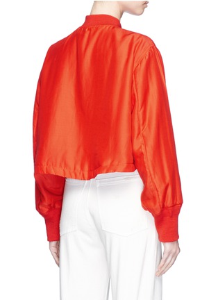 Back View - Click To Enlarge - T BY ALEXANDER WANG - Padded cropped silk-cotton bomber jacket