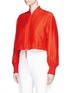 Front View - Click To Enlarge - T BY ALEXANDER WANG - Padded cropped silk-cotton bomber jacket