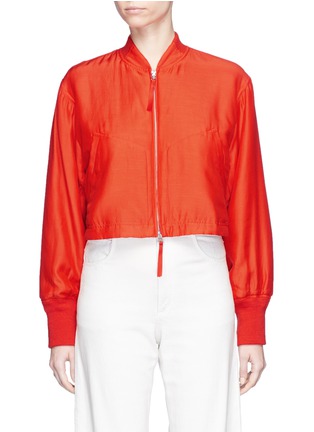 Main View - Click To Enlarge - T BY ALEXANDER WANG - Padded cropped silk-cotton bomber jacket