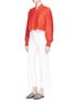 Figure View - Click To Enlarge - T BY ALEXANDER WANG - Padded cropped silk-cotton bomber jacket