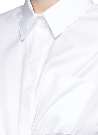 Detail View - Click To Enlarge - T BY ALEXANDER WANG - Twist front cropped short sleeve shirt