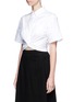 Front View - Click To Enlarge - T BY ALEXANDER WANG - Twist front cropped short sleeve shirt