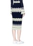 Back View - Click To Enlarge - COMME MOI - Zigzag stripe knit midi skirt