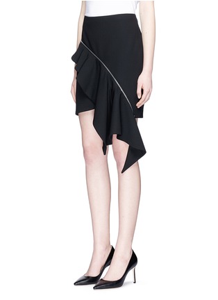 Front View - Click To Enlarge - SAINT LAURENT - Detachable asymmetric ruffle skirt