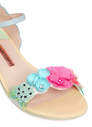 Detail View - Click To Enlarge - SOPHIA WEBSTER - 'Lilico' floral paillette embellished leather sandals