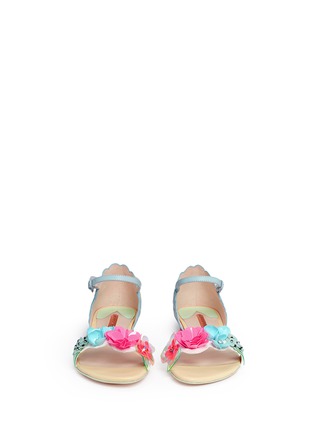 Front View - Click To Enlarge - SOPHIA WEBSTER - 'Lilico' floral paillette embellished leather sandals