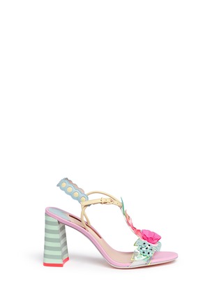 Main View - Click To Enlarge - SOPHIA WEBSTER - 'Lilico' sequin floral T-bar leather sandals