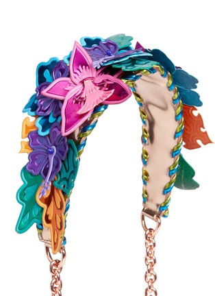 - SOPHIA WEBSTER - 'Vivi' 3D floral strap mirror leather clutch