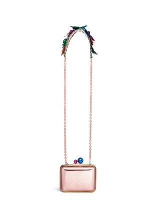 Main View - Click To Enlarge - SOPHIA WEBSTER - 'Vivi' 3D floral strap mirror leather clutch