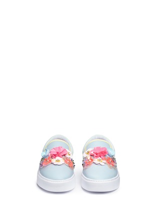 Front View - Click To Enlarge - SOPHIA WEBSTER - 'Lilico Sequin Adele' floral paillette leather slip-ons