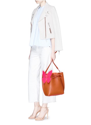 Figure View - Click To Enlarge - SOPHIA WEBSTER - 'Remi' butterfly leather bucket bag