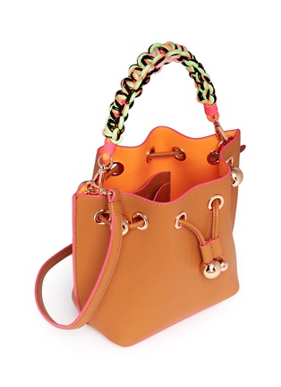Detail View - Click To Enlarge - SOPHIA WEBSTER - 'Romy' mini braided handle leather bucket bag