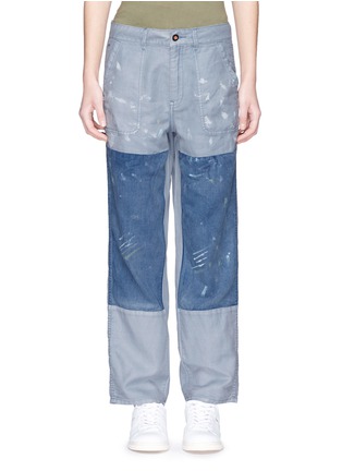 Main View - Click To Enlarge - DENHAM - 'Bonnie' patchwork linen-cotton pants
