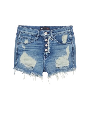 Main View - Click To Enlarge - 3X1 - 'Shelter' ripped high waist denim shorts