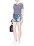 Figure View - Click To Enlarge - 3X1 - 'Shelter' ripped high waist denim shorts