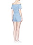 Back View - Click To Enlarge - 3X1 - 'Clark' chambray off-shoulder rompers