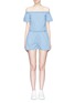 Main View - Click To Enlarge - 3X1 - 'Clark' chambray off-shoulder rompers
