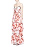 Figure View - Click To Enlarge - 72723 - Floral print tiered ruffle silk gown