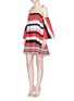 Front View - Click To Enlarge - 72723 - 'Amalfi stripe' off-shoulder cotton dress