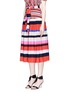 Front View - Click To Enlarge - 72723 - Belted stripe cotton midi skirt