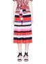 Main View - Click To Enlarge - 72723 - Belted stripe cotton midi skirt