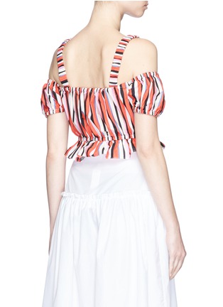 Back View - Click To Enlarge - 72723 - 'Rosie' amalfi stripe cropped cold shoulder top