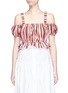 Main View - Click To Enlarge - 72723 - 'Rosie' amalfi stripe cropped cold shoulder top
